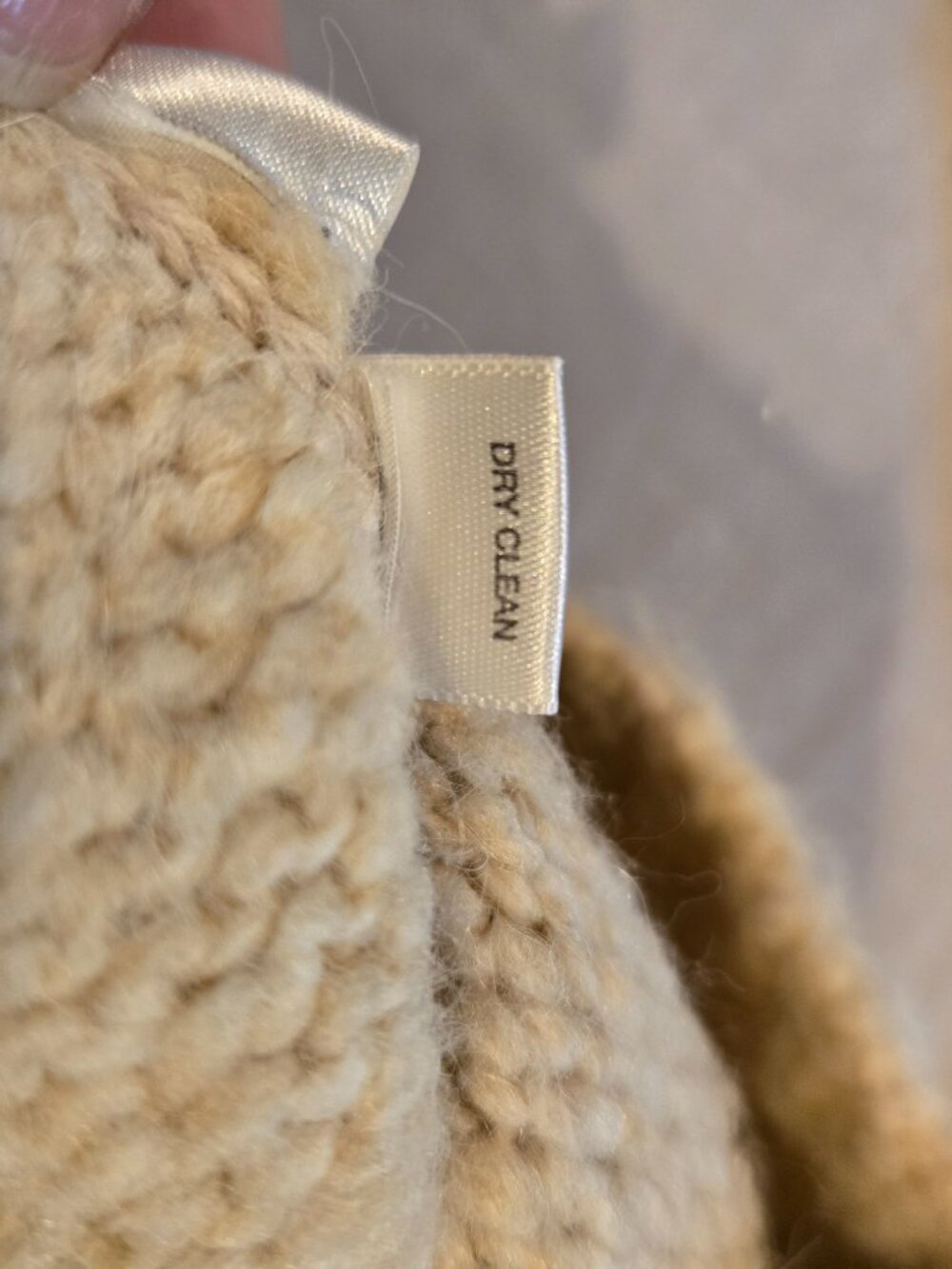 LOFT Turtleneck Sweater Cream Chunky Knit Alpaca Wool Blend Size M - Picture 4 of 15
